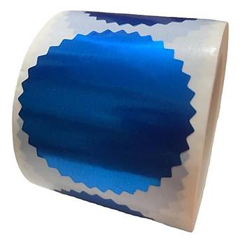 Alüminyum Kendinden Yapışkanlı Etiket Mavi Renk 50 adet 50mm Çap