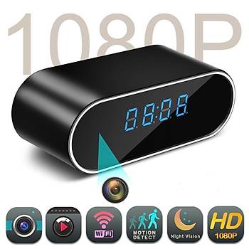 1080 P WiFi Saat Kamera Alarmlı P2P IPAP Gece Görüş Hareket Algılama   