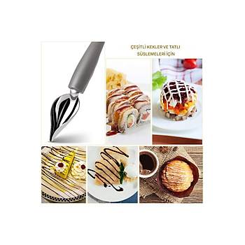Profesyonel Mutfak Sos Dekor Kaşığı Şef Sanat Paslanmaz Çelik 2pc R1499SS