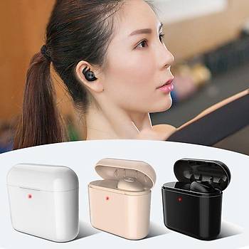 Bluetooth Mikrofonlu Kablosuz Mini Kulaklk Tanabilir arj Kutusu Grlt nleme 
