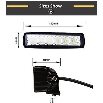 Ara Motorsiklet 18W 12V LED Ik Bar Spot Flood Lama Sr Sis Far