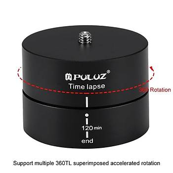 PULUZ 120 Dakika Time Lapse 360° Dönme Panoramik Görüntü Tripod Kafa Adaptörü   