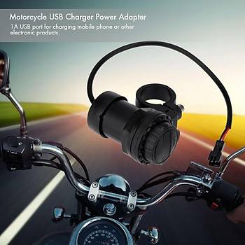 Motosiklet USB Şarj Güç Adaptörü 1A Su Geçirmez