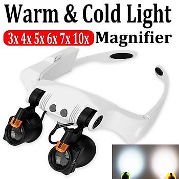 G�zl�k B�y�te� �ift Led I��kl� 7 Lensli 3X 4X 5X 6X 7X 10X 15X