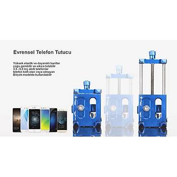 Motorsiklet Bisiklet Gidon CNC Alüminyum Alaşımlı Telefon Çerçeve Stand Siyah