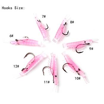 PROFISHER 20 Adet Fosforlu 3,8 cm Karides Silikon Yapay Yem 12 # İğne 