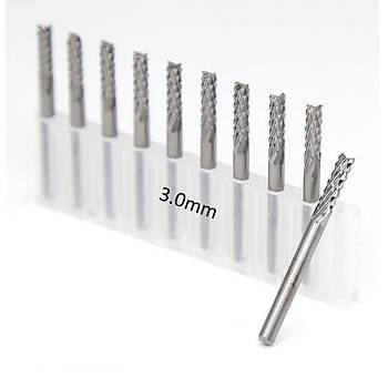 Tungsten Karbr PCB Kesme CNC Freze Ahap leme 3.0mm 10 Adet 