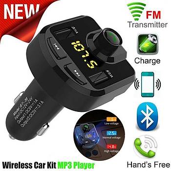 Bluetooth Araç Kiti FM Verici Handsfree Çift USB SD TF Kart U Disk Araba MP3 Çalar 