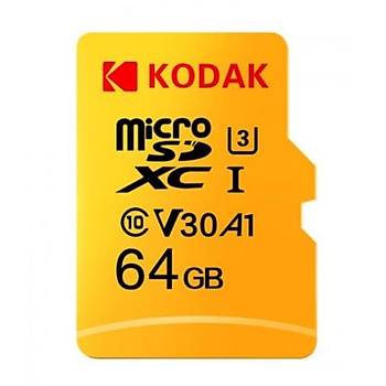 Kodak TF Mikro SD Kart 64 GB U3 V30 A1 4K Yüksek Hızlı Çözünürlük İçin Destek