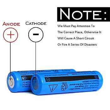 14500 Pil Li-Ion arj Edilebilir 3.7 V 1200 mAh.