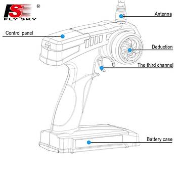 Flysky RC Araba Tekne 2 Kanal 2.4Ghz Uzaktan Kumanda Verici Set