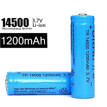 14500 Pil Li-Ion arj Edilebilir 3.7 V 1200 mAh.
