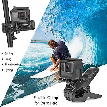 Gopro Aksiyon Kamera Flex Yılan Kelepçe Evrensel Kol 8 Bölümlü 