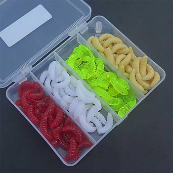 PROFISHER 100 Adet Silikon Sahte Kurt Yem 2.4*0.4 cm 0.5 gr Horsemouth  