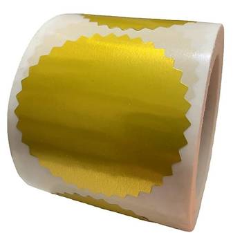 Alüminyum Kendinden Yapışkanlı Etiket Bronz Gold Renk 50 adet 50mm