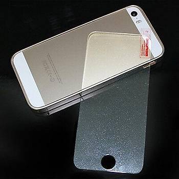 iPhone 5 5S in Diamond Simli Ekran Koruyucu Tamperli Cam Seffaf Renk Pullu
