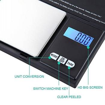Hassas Cep Terazi 500g/0.01g Mini Alr Kapak LCD Dijital Ekran