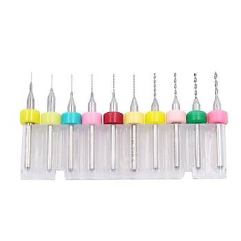 Mikro Karb�r PCB Matkap Ucu Metal CNC Sondaj 10lu Set 0.2-1.2mm 