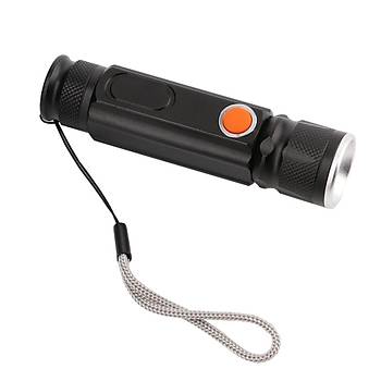 USB-arjl 4 Modu Zumlu Mknatsl Lanterna COB LED Taktik 3800 Lumen Fener 
