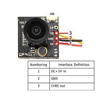 FPV Kamera DVR HD Video Kaydedici Dk Gecikme 3.5V-5.5V 720P