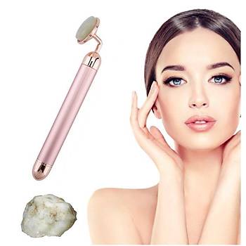 Titreimli Gzellik Masaj Kalemi Doal White Jade (Yeim) Ta, Pembe ubuk