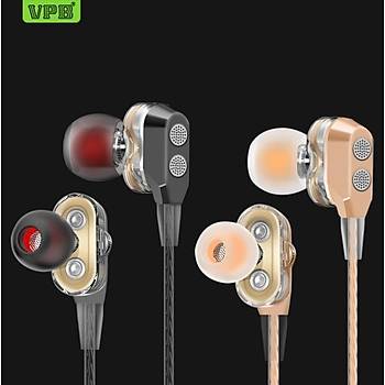VPB T1 Süper Bas Mikrofonlu Kulaklık 3.5mm Jack 1.20mt Siyah Pembe Gold