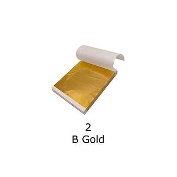 Varak Kaplama Yaprak Metalik Folyo İmitasyon 9x9cm 10lu Paket 2 B Gold R5799F-2