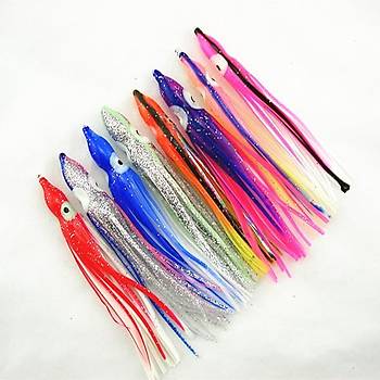 5 Kark Renk Soft Silikon Yapay Kalamar Yem 12cm 5gr