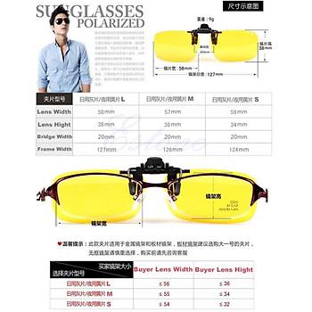 Polarize Clip-on Menteeli Gne Gzl Kahverengi Lens