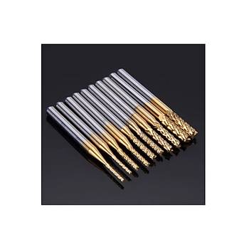 PCB Mini Karbür Freze Kesici 1.0-3.0mm 10 lu Set 3.175mm Shank