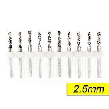 PCB Mikro Karbür CNC Matkap Ucu 10lu Set 2,50mm Tungsten 18 Shank