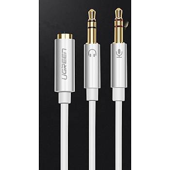 Pc 3.5mm Stereo Ses ve Mikrofon Y Spilitter Kablosu 35 cm + 150 cm Uzatma 