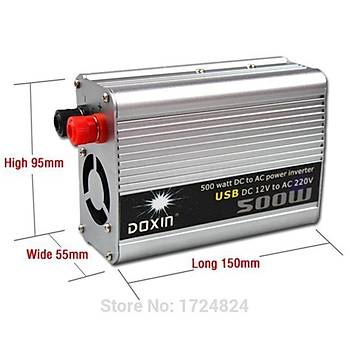 İNVERTER 500 Watt DC 24 V AC 220 V + USB Gerilim Trafosu