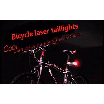 Bisiklet Lazer Gece Uyar� Arka Led lambas� H �eklinde Lazerli