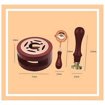 Davetiye Mum Mühürü Uygulama Seti Kahverengi 811 Gül Desen