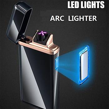Plazma Çift Ark Elektronik Encencedor Cakmak Alevsiz USB Şarjlı Anti Rüzgar