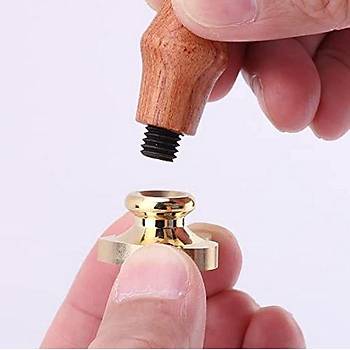 Boş Mum Mühür Pirinç Damga Kafası Petek Şekil 25x28.8mm Gold