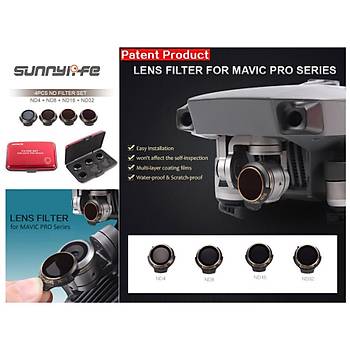 Dji Mavic Pro Kamera İçin Kızaklı Optik Lens 4 lü Filtre Set ND4 / ND8 / ND16 / ND32 