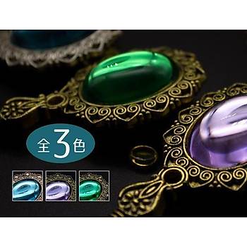 Kraliyet Yeşil Taşlı Döküm Metal Mum Mühürü Sapı Antik Gold 