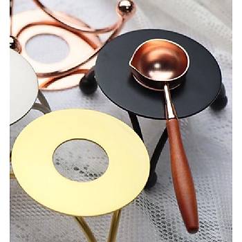 Armut Ağacı Ahşap Saplı Mum Mühürü Eritme Kaşığı Rose Gold