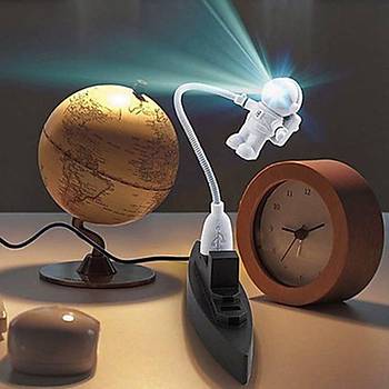 LED Ayarlanabilir Gece Iþýk Lambasý Astronot Spaceman USB Bilgisayar PC 