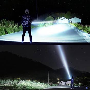 L2 Led 5153 Süper Güçlü El Feneri USB Şarjlı Yağmur Geçirmez