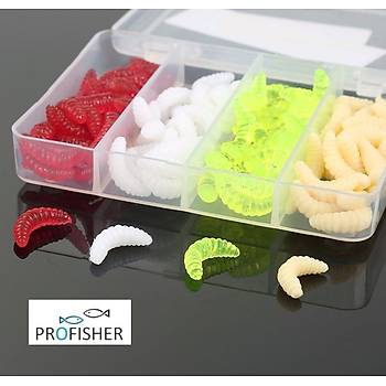 PROFISHER 100 Adet Silikon Sahte Kurt Yem 2.4*0.4 cm 0.5 gr Horsemouth  