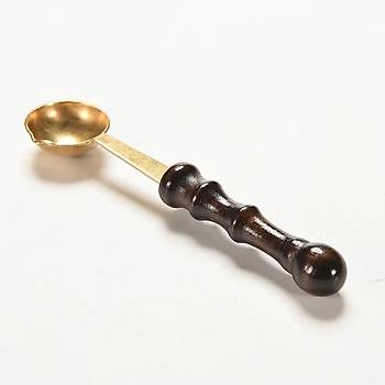 Ahşap Saplı Bakır Balmumu Kaşık Retro Mühür Eritme Kaşığı