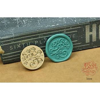 Retro Mektup Mühürü Damga Love + 30 Adet Mühür Mumu + Eritme Kaşığı