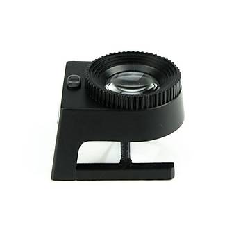 20X Optik Cam Lens Büyüteç 3 LED Işık Metal Gövde Katlanır Cetvel 