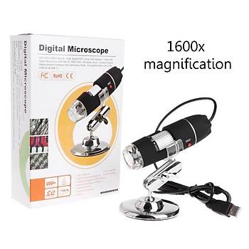 1600X Zoom Mikroskop Kamera USB Digital Ayarlı 8 LED  Standlı 2MP