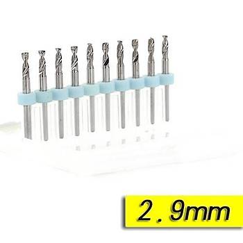 PCB Mikro Karbür CNC Matkap Ucu 10lu Set 2,90mm Tungsten 18 Shank