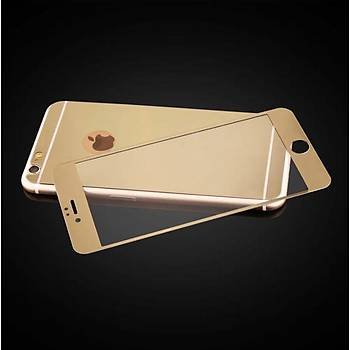iPhone 6 6S İçin Ön/Arka Mirror Aynalı Ekran Koruyucu Tamperli Cam Gold Renk
