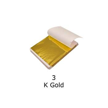 Varak Kaplama Yaprak Metalik Folyo İmitasyon 9x9cm 10lu Paket 3 K Gold R5799F-3